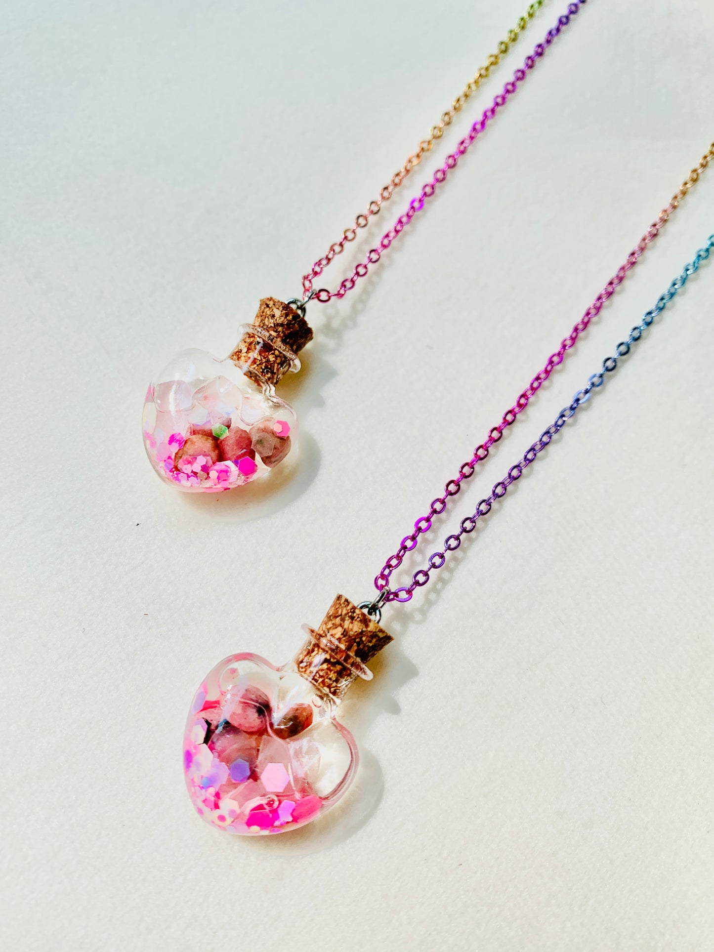 Spell Jar Necklace: Rainbow Heartsong for Love & Acceptance